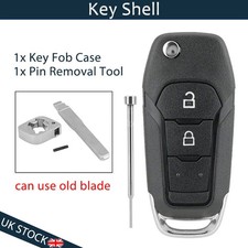 DIY Repair Remote Flip Key Fob Case Shell 2 Button For Ford Ranger T6 EcoSport