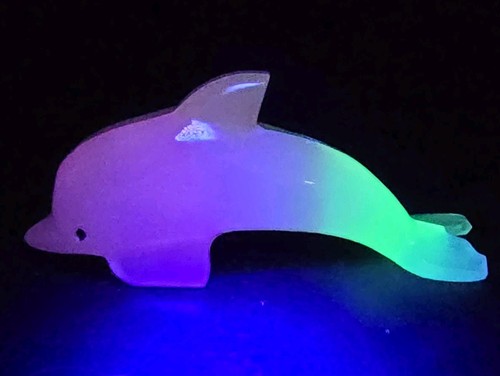Glowing rainbow dolphin - glowing,