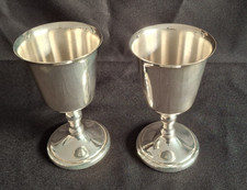 Two old wine/water goblets silver plate 140ml 5" high  Free P&P