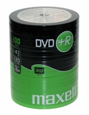 100 x MAXELL DVD+R 16x BLANK RECORDABLE DVD 4.7GB DISCS 120 MINS