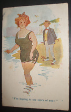20s HARRY PARLETT Comic BEACH BATHING BELLE SWIMMING COSTUME SEE MORE OF YOU