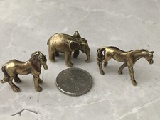 1/12 Doll house miniature horse x 2/ elephant x 1/  ornaments set