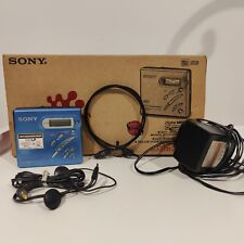 Boxed Sony MZ-R500 Portable MiniDisc Recorder, Blue - see disc