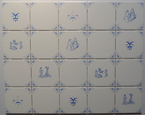Delft tile panel - tile, (20)