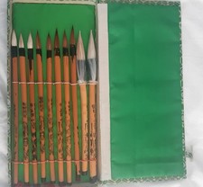 Chinese Calligraphy set, a collection of Chinese Writing Brushes in Box