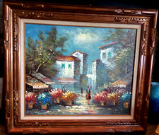 VINTAGE OIL PAINTING "FRENCH