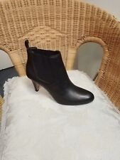 NEW Clarks Smart Black Leather Chelsea Ankle Boots Heels UK 7.5 D CARLITA QUINN