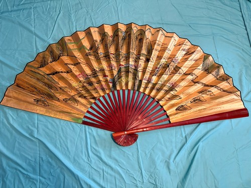 Large vintage chinese fan mid - large,