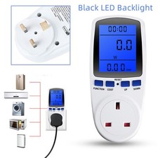 LCD Power Consumption Meter Energy Monitor Calculator Plug In Electricity Usage