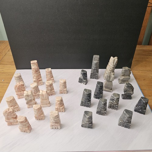 Vintage carved stone - stone, chess