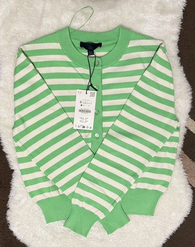 Zara striped knit cardigan - striped, uk