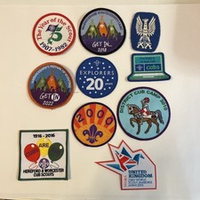10 Mixed Scout badges see photo for details ideal for camp blanket or swops D153