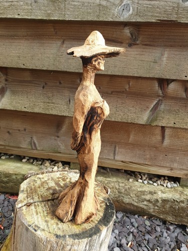 Chainsaw carved lady - chainsaw,