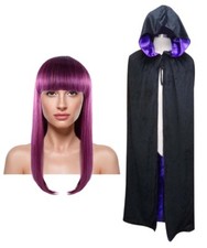 Purple Wig Vampire Hood Cloak