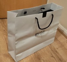 1x Hugo Boss Paper Gift Bag Carry Shop Suits Brand White Original 40Lx35Hx12W cm