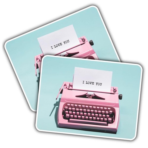 Vinyl sticker pink - 2x, vintage