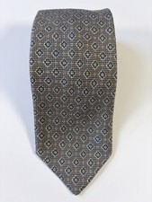  Grey Tootal Tie Vintage Retro 1950s 1960s Black Quality Label Geometric Pattern