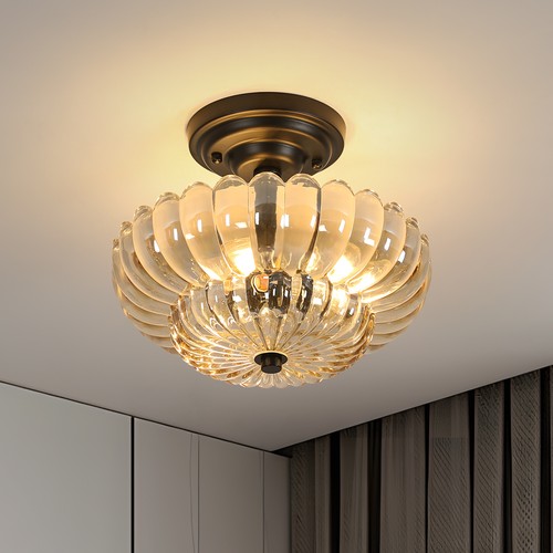 Amber glass chandelier head - amber,