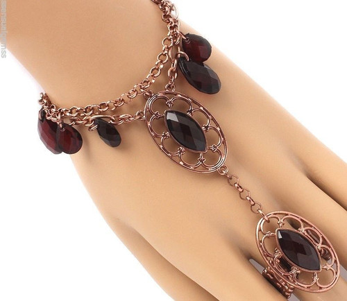 Burgundy droplet bracelet - burgundy,