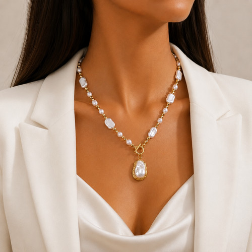 Zara 18k gold plated pearl - zara,