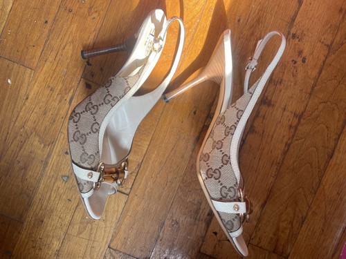Gucci bamboo slingback peep - gg,