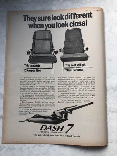 1974 aircraft advert - advert, dash