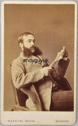 Cdv man reading newspaper - reading,