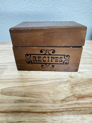 Vtg wood recipe - ,