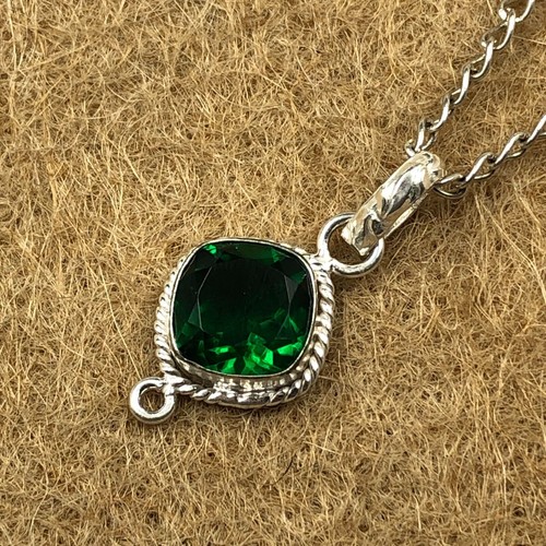Green emerald pendant - green,