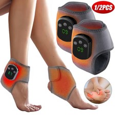 Electric Foot Ankle Massager Brace Vibration Hot Compress Therapy Pain-Relief