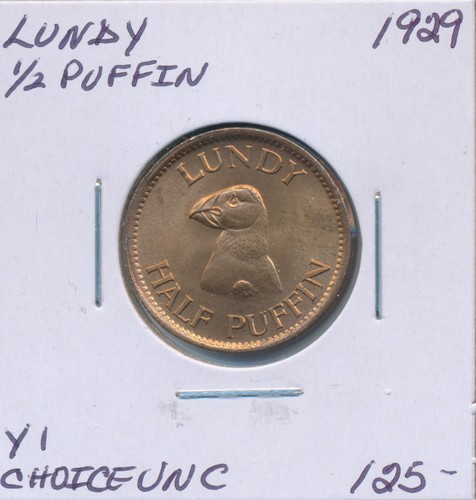 Lundy half puffin 1929 - puffin,