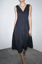 Zara Navy Blue Front Zipper