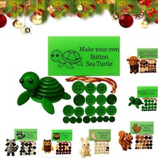 DIY Button Highland Cow Craft Kit, Fun Christmas Button Ornament Making Set