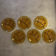 Set of 6 glass plates yellow +