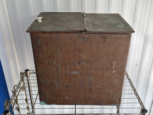 Antique copper coal bin - coal, /