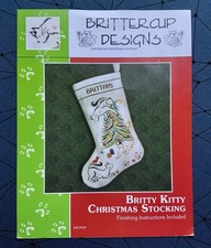 Britty Kitty Christmas Stocking ~ Brittercup Designs ~ Cross Stitch Chart