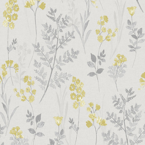 Pashley wallpaper floral grey - floral,