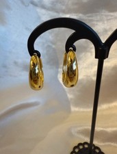 18k Real Gold Plated Large Tapered Hoop Earrings