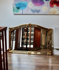 Large Vintage Giltwood Overmantel Wall Mirror by Deknudt, Belgium