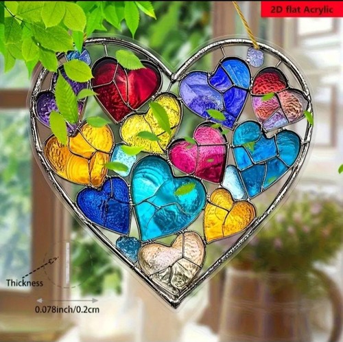 Acrylic hearts within heart - hearts, a