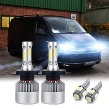 FOR VW T5.1/T6 2x H4 Headlight Bulb Upgrade Kit LED Main Dipped Beam Side Lights