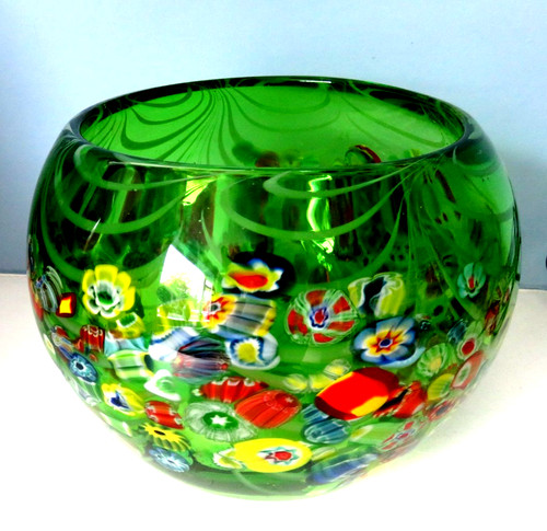 Very large millefiore green - very,