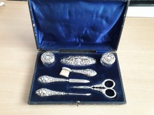 Antique Silver Manicure Set by W J Myatt c1909