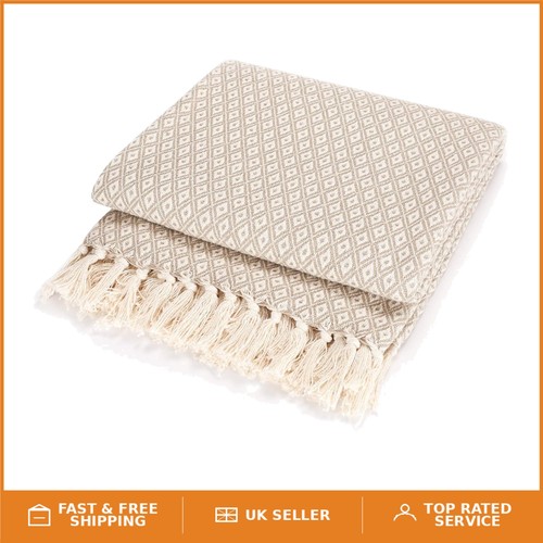 Chic large beige throw - beige,