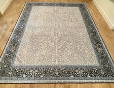 Afshan Steel Blue Rug 245x305 RRP £309 Huge XXLarge Machine Washable Ruggable