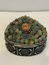 Antique Chinese Tibetan Carnelian Jade Trinket Box