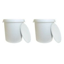 2 x 25L White Storage Bucket