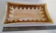 Georges Briard Glass Serving Tray Dish Gold Detail Design 30cm