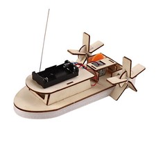 Creative Wooden Remote Control Yacht DIY Hand-assembled RC Boat Model