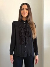 Monsoon Black Ruffle Front